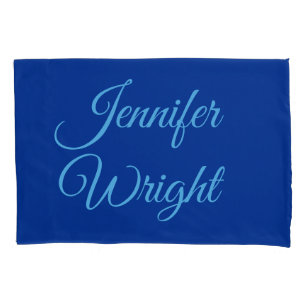 Handwriting Name Classical Plain Air Force Blue  Pillowcase