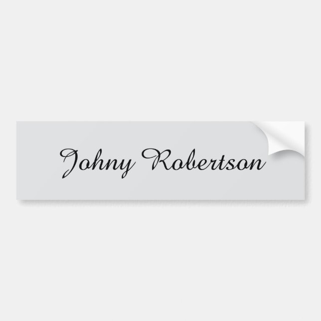 Handwriting Name Plain Elegant Professional Modern Bumper Sticker (Front)