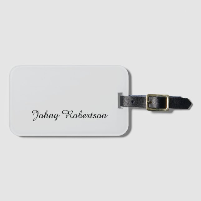 Handwriting Name Plain Elegant Professional Modern Luggage Tag (Front Horizontal)