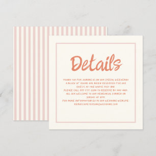 Handwriting Pastel Retro Wedding Details Invitatio Invitation