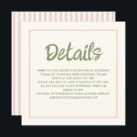 Handwriting Pastel Retro Wedding Details Invitation<br><div class="desc">..</div>