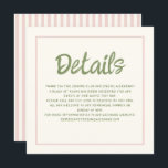 Handwriting Pastel Retro Wedding Details Invitation<br><div class="desc">..</div>