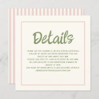 Handwriting Pastel Retro Wedding Details