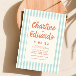 Handwriting Pastel Retro Wedding invitation