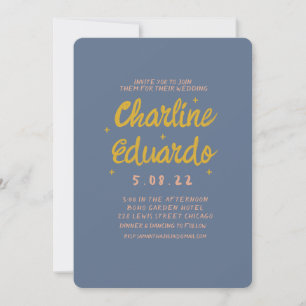 Handwriting Pastel Retro Wedding invitation Card