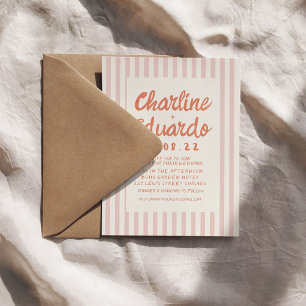 Handwriting Pastel Retro Wedding invitation Card