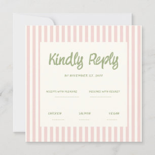 Handwriting Pastel Retro Wedding Rsvp Invitation