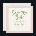 Handwriting pastel Retro Wedding Save The Date<br><div class="desc">Handwriting pastel Retro Wedding Save The Date</div>