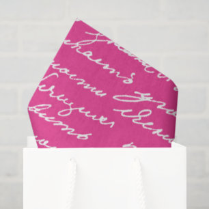 Handwriting Pink Love Story Preppy Colourful Fun Tissue Paper