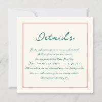 Handwriting Pinky Pastel Retro Wedding Details