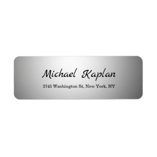Handwriting Plain Minimalist Professional Grey Return Address Label