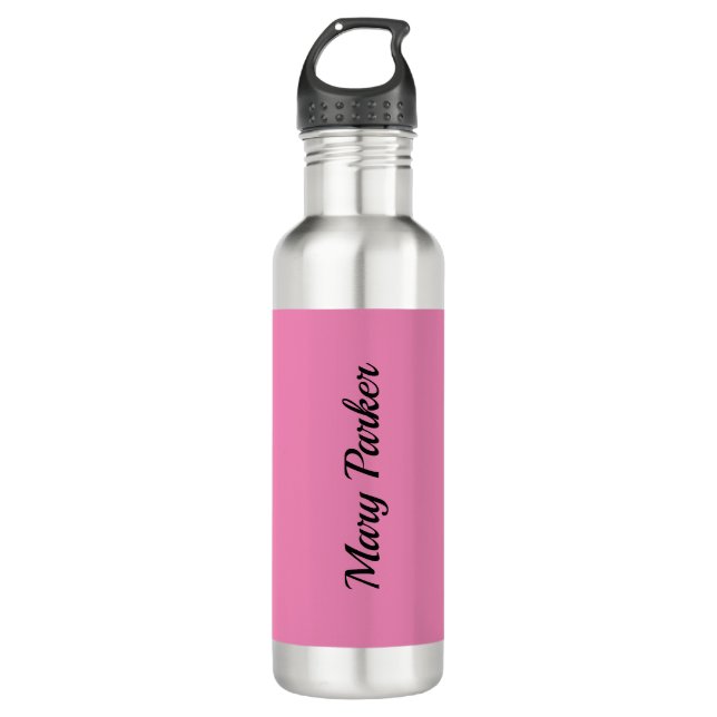 Handwriting Plain Simple Pink Professional Name 710 Ml Water Bottle (Front)