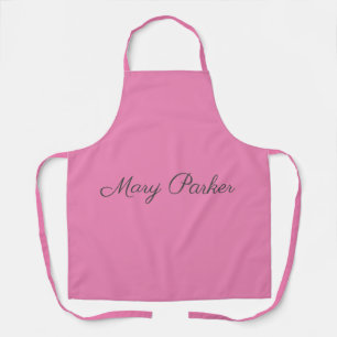 Handwriting Plain Simple Pink Professional Name Apron