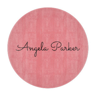 Handwriting Plain Simple Pink Professional Name Cutting Board