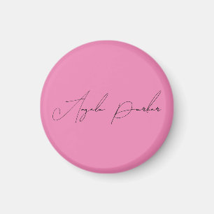 Handwriting Plain Simple Pink Professional Name Magnet