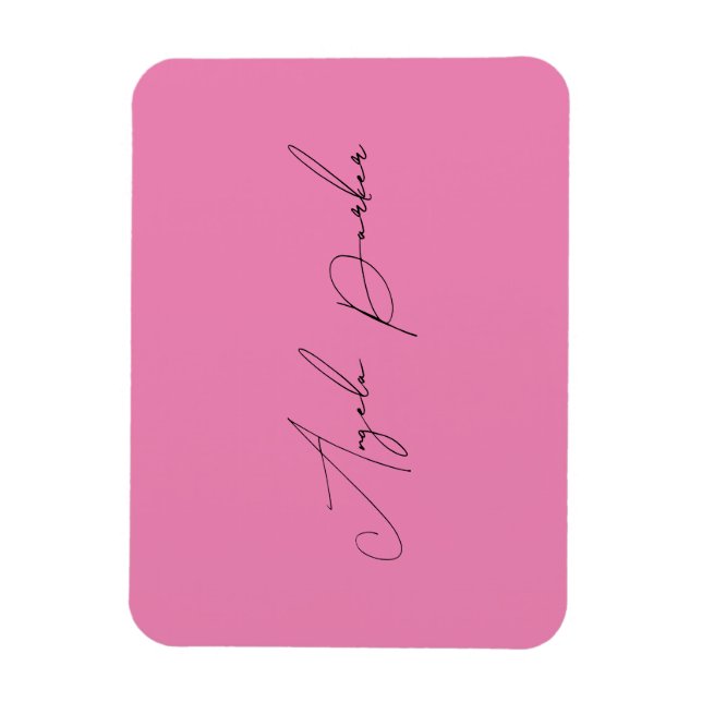 Handwriting Plain Simple Pink Professional Name Magnet (Vertical)