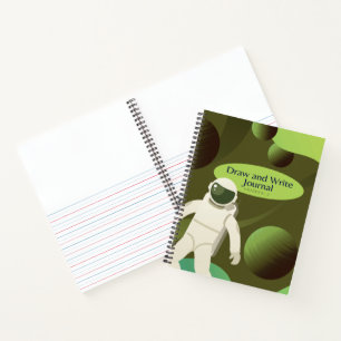 Handwriting Practice and Drawing Outer Space Theme Notebook