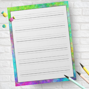 Handwriting Practice Sheets Modern Neon Colours Notepad