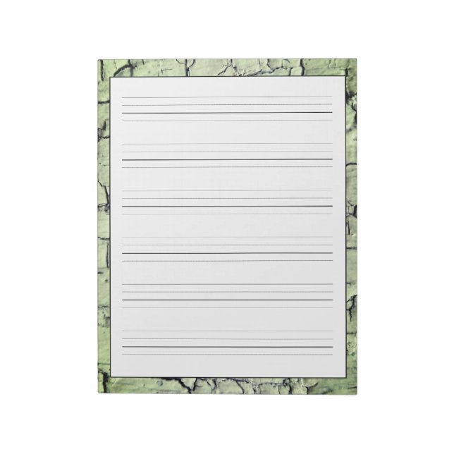Handwriting Practice Sheets Rustic Sage Green Notepad (Rotated)