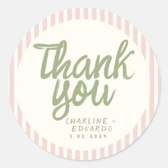 Handwriting RetroWedding Rectangular Sticker (Front)