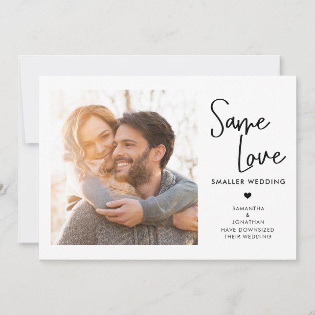 Handwriting Same Love Smaller Wedding Photo Save The Date (Front)