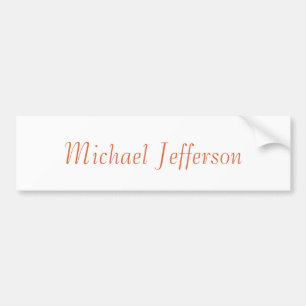 Handwriting Script Name Elegant Plain Simple Bumper Sticker