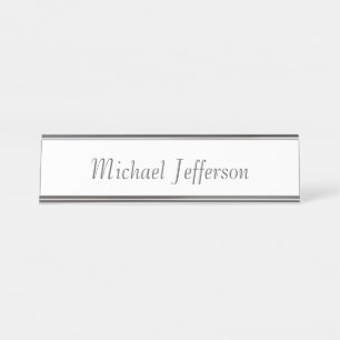 Handwriting Script Name Elegant Plain Simple Desk Name Plate