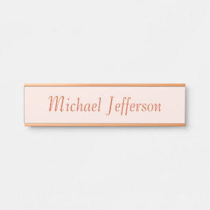 Handwriting Script Name Elegant Plain Simple Door Sign