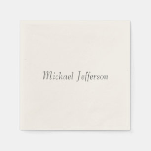 Handwriting Script Name Elegant Plain Simple Napkin