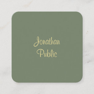 Handwriting Script Name Elegant Template Modern Square Business Card