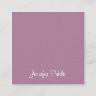 Handwriting Script Name Modern Elegant Template Square Business Card