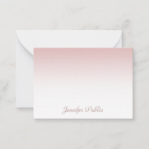 Handwriting Script Name Rose Gold Sophisticated Card