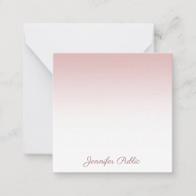 Handwriting Script Name Trendy Rose Gold Template (Front)