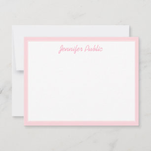 Handwriting Script Pink Border Chic Template Flat