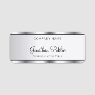 Handwriting Script Text Elegant Modern Template Name Tag