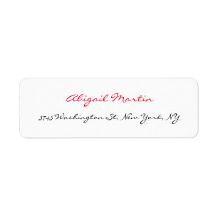Handwriting Script Unique White Professional Return Address Label