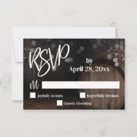 Handwriting Sparkling Lights Wooden Barrel Wedding