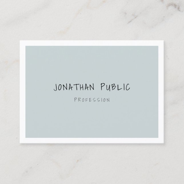 Handwriting Text Modern Minimalist Template Simple Business Card (Front)