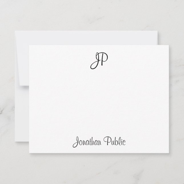 Handwriting Text Monogram Classic Template Black (Front)