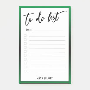 Handwriting To Do List Lined Green Ombre Border Post-it Notes
