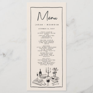 Handwriting Typography Retro Wedding Menu