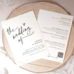 Handwriting with Heart Wedding Modern QR Code Invitation<br><div class="desc">This modern and fun wedding invitation features a trendy handwritten script with playful heart detail for a stylish and personal touch. The front highlights “the wedding of” in bold handwriting, paired with your names and wedding details in a clean, minimalist layout. Perfect for couples who love a mix of casual...</div>