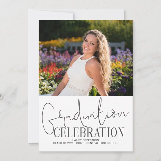 Handwritten 2023 Photo Graduation Celebration Invitation (Front)