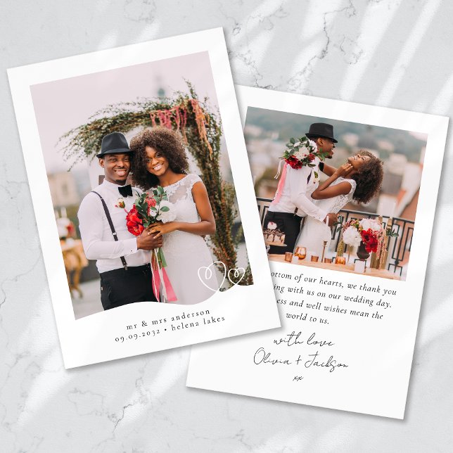 Handwritten Aesthetic Photo Wedding Thank You Card (Creator Uploaded)