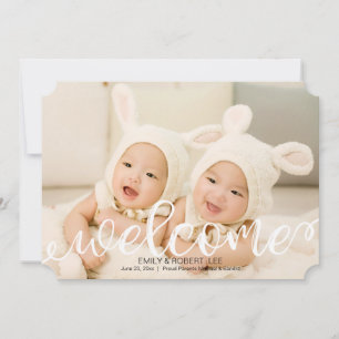 Handwritten Baby Birth Photo Announcement
