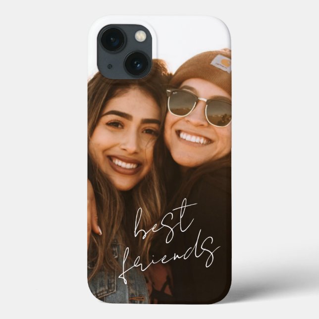 Handwritten Best Friends Photo Girly Case-Mate iPhone Case (Back)