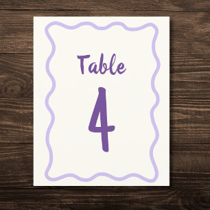 Handwritten Bold Wavy Bridal Shower Table Number