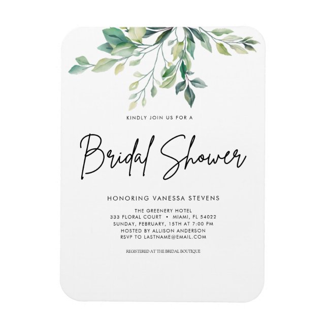 Handwritten  Bridal Shower  Magnet (Vertical)