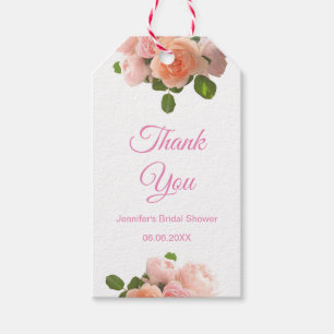 Handwritten Bridal Shower Thank You Blush Pink Gift Tags