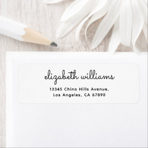 Handwritten Calligraphy Name Return Address Label